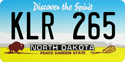ND license plate KLR265
