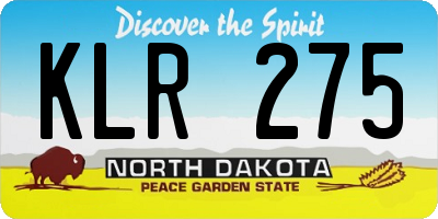 ND license plate KLR275