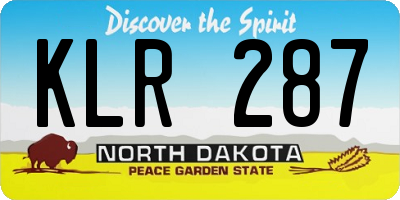 ND license plate KLR287