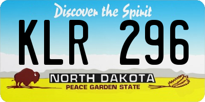 ND license plate KLR296