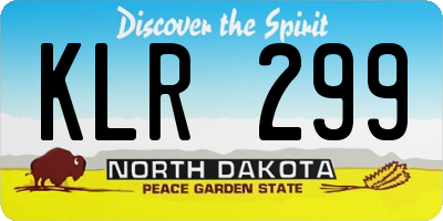 ND license plate KLR299
