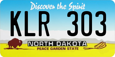 ND license plate KLR303