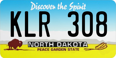 ND license plate KLR308