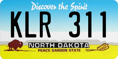 ND license plate KLR311