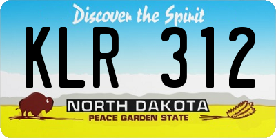 ND license plate KLR312