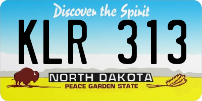 ND license plate KLR313