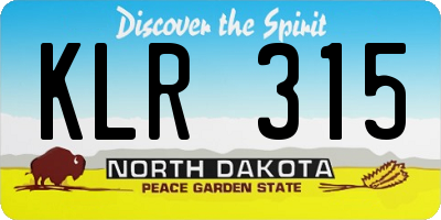 ND license plate KLR315