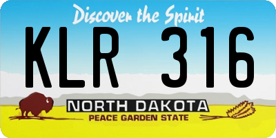 ND license plate KLR316
