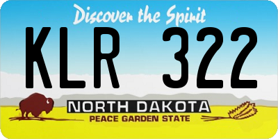 ND license plate KLR322