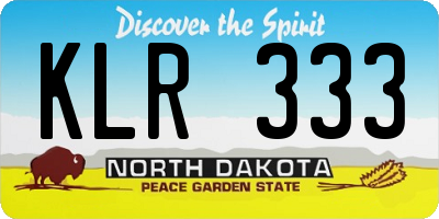 ND license plate KLR333