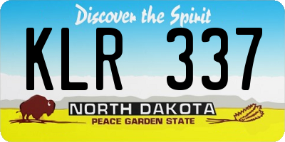 ND license plate KLR337