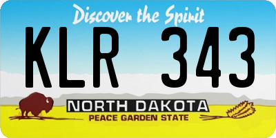 ND license plate KLR343