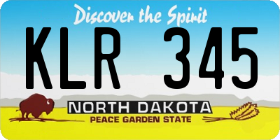 ND license plate KLR345