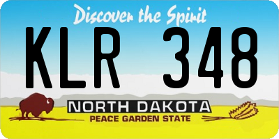 ND license plate KLR348
