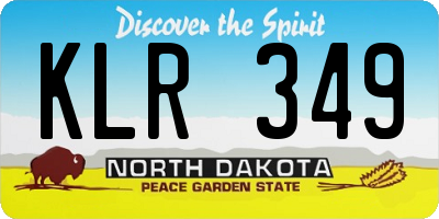 ND license plate KLR349