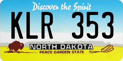 ND license plate KLR353
