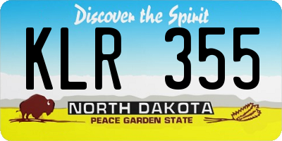ND license plate KLR355