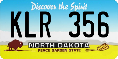 ND license plate KLR356