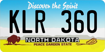 ND license plate KLR360