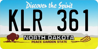 ND license plate KLR361