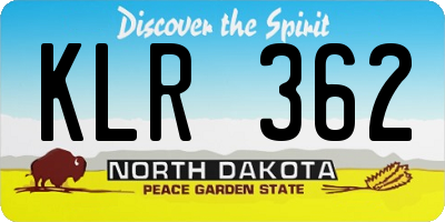 ND license plate KLR362