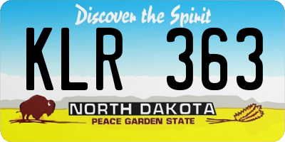 ND license plate KLR363