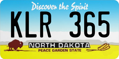 ND license plate KLR365