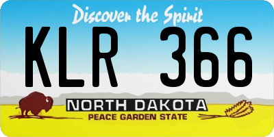 ND license plate KLR366