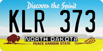 ND license plate KLR373