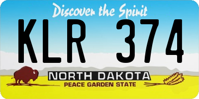 ND license plate KLR374