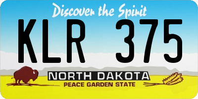 ND license plate KLR375