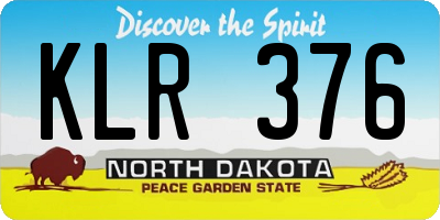ND license plate KLR376
