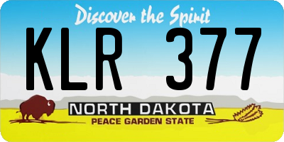 ND license plate KLR377