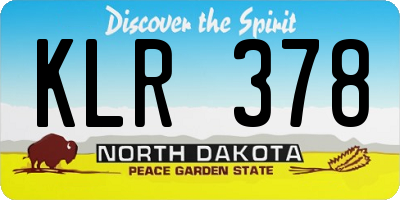 ND license plate KLR378