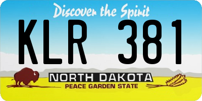 ND license plate KLR381