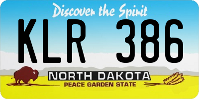 ND license plate KLR386