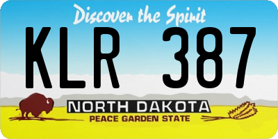 ND license plate KLR387