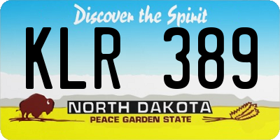 ND license plate KLR389