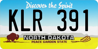 ND license plate KLR391