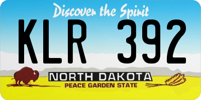 ND license plate KLR392