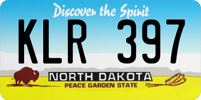 ND license plate KLR397