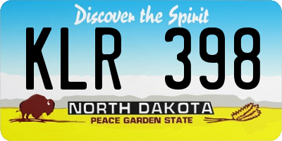 ND license plate KLR398