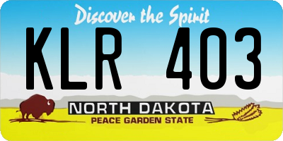 ND license plate KLR403
