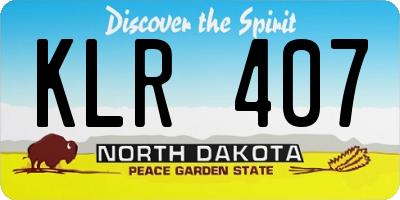 ND license plate KLR407