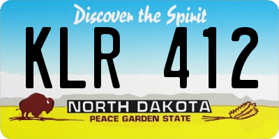 ND license plate KLR412