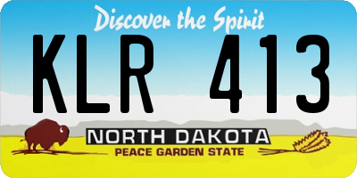 ND license plate KLR413