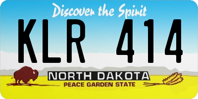 ND license plate KLR414