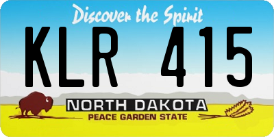 ND license plate KLR415