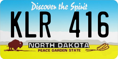 ND license plate KLR416
