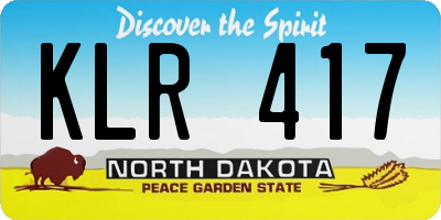 ND license plate KLR417